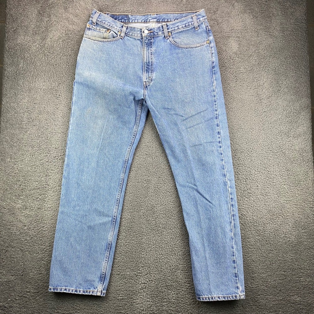 Levis 505 Regular Fit Straight Leg Light Wash Blue Denim‎ Jeans Mens W38 L32